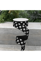 Shop For 1.5" Big Polka Dot Ribbon: Black & White (10 Yards)