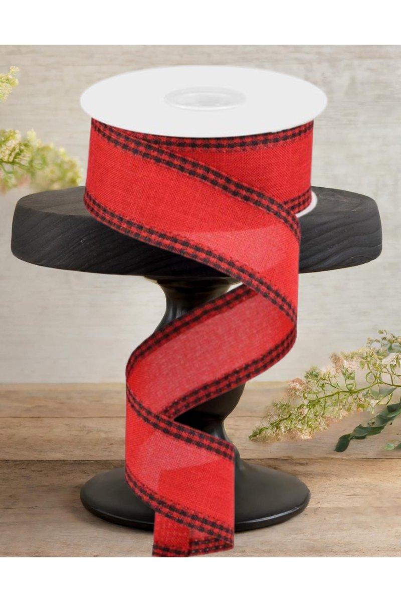 Shop For 1.5" Black Gingham Edge Ribbon: Red (10 Yards)