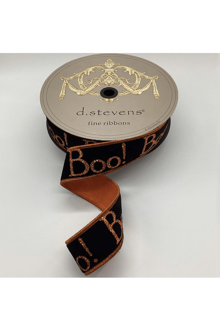 Shop For 1.5" Black Velvet Boo Glitter Ribbon (10 Yards)