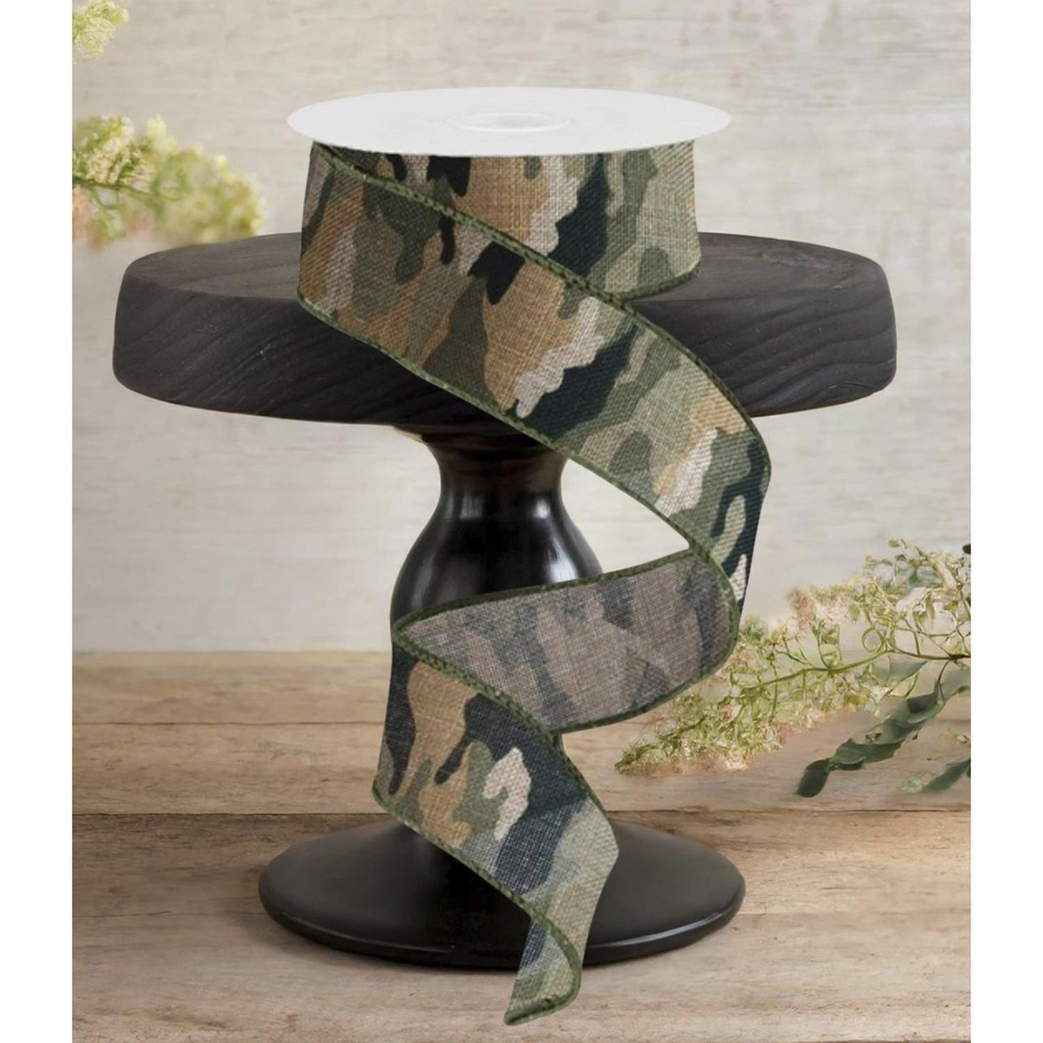 1.5" Camouflage on Royal Ribbon: Camo (10 Yards)