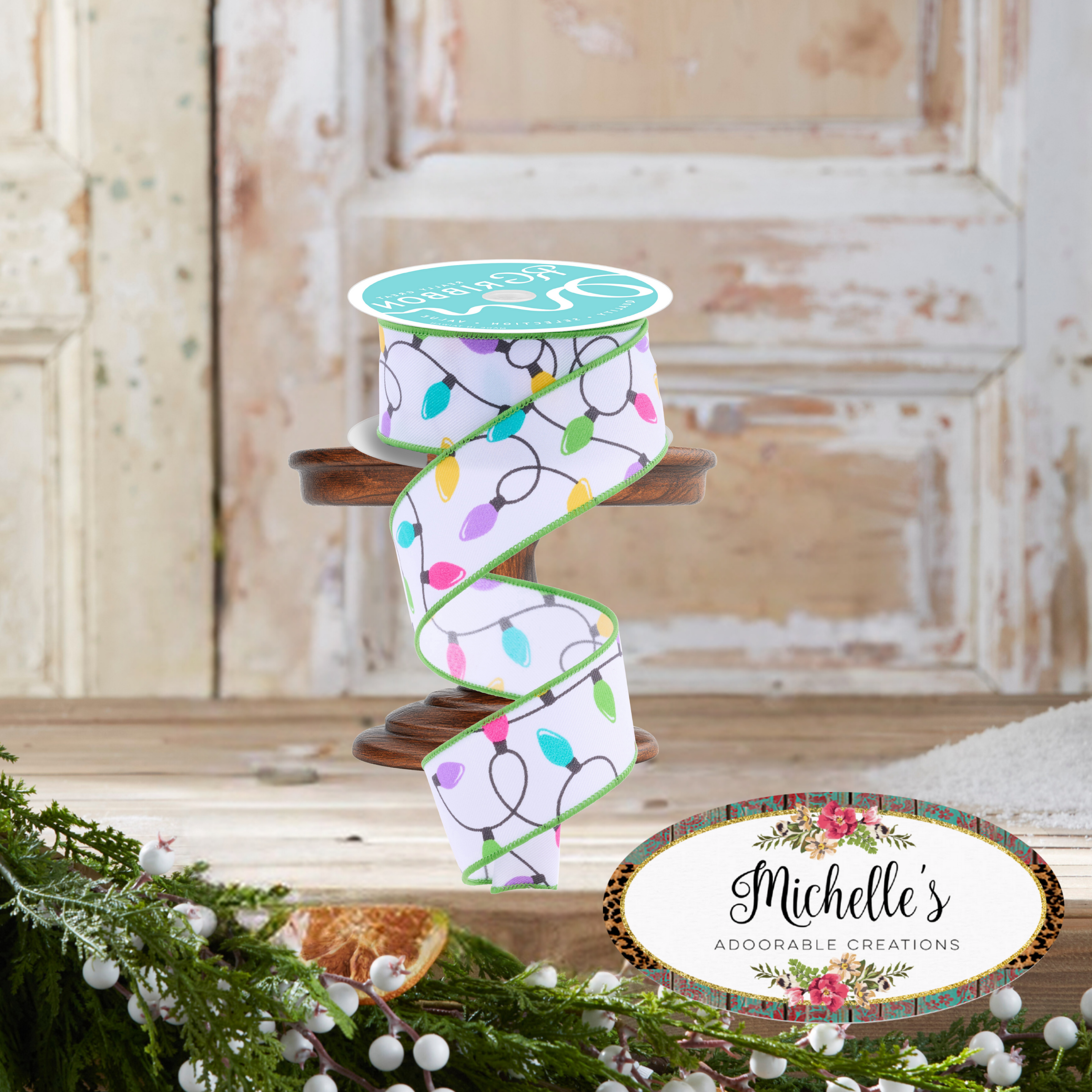 Shop For 1.5" Christmas Lights Ribbon: Pastel (10 Yards)