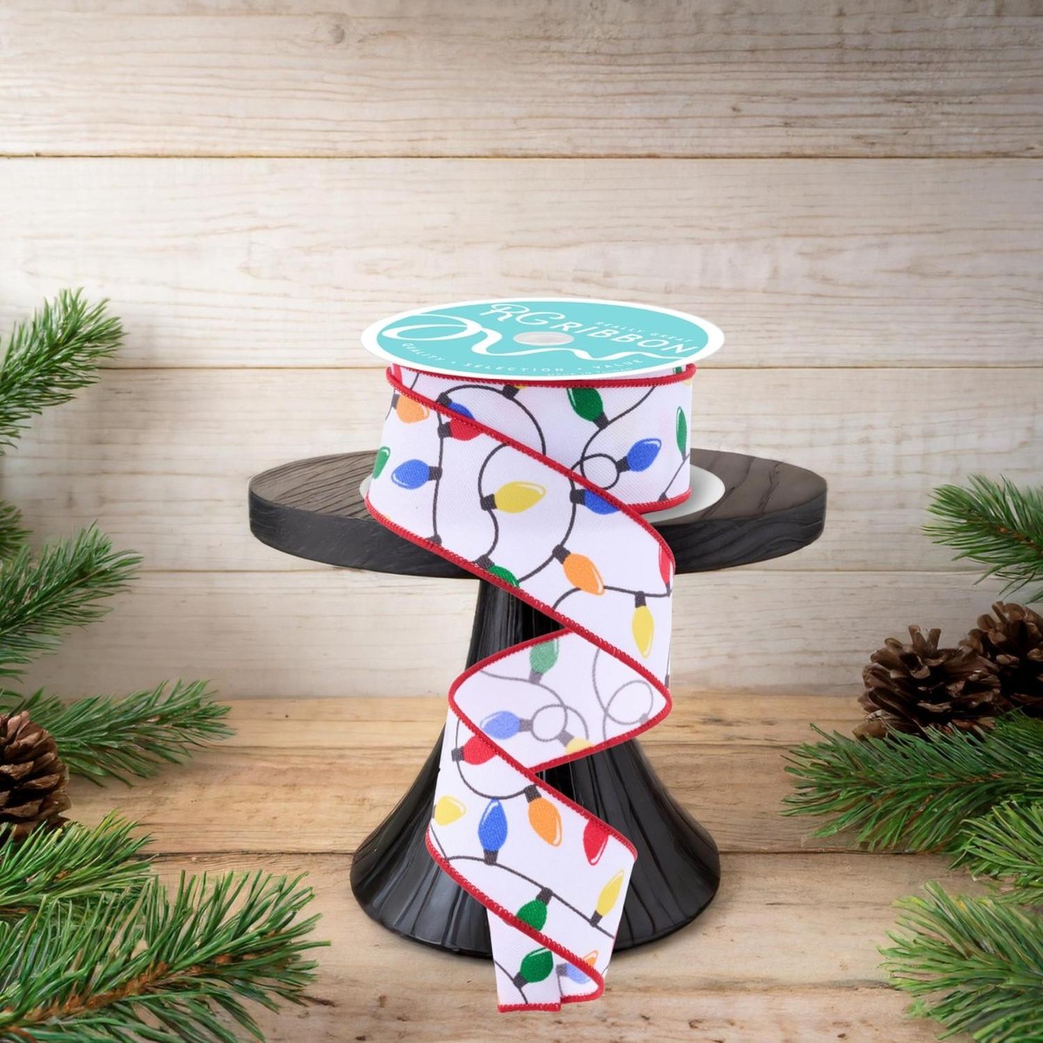 1.5" Christmas Lights Ribbon: Primary (10 Yards)