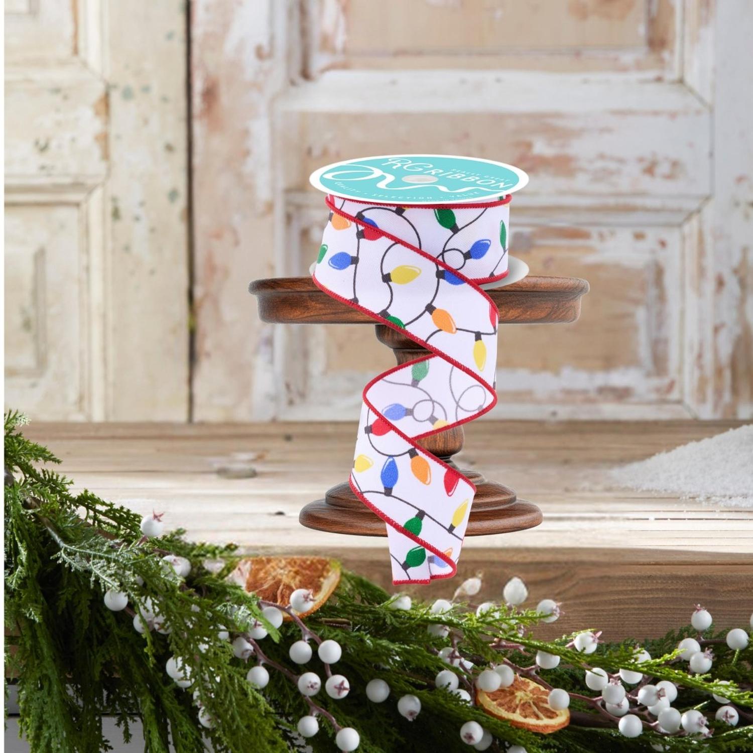 1.5" Christmas Lights Ribbon: Primary (10 Yards)