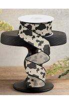 Shop For 1.5" Cowhide Print Ribbon: Natural & Black (10 Yards)