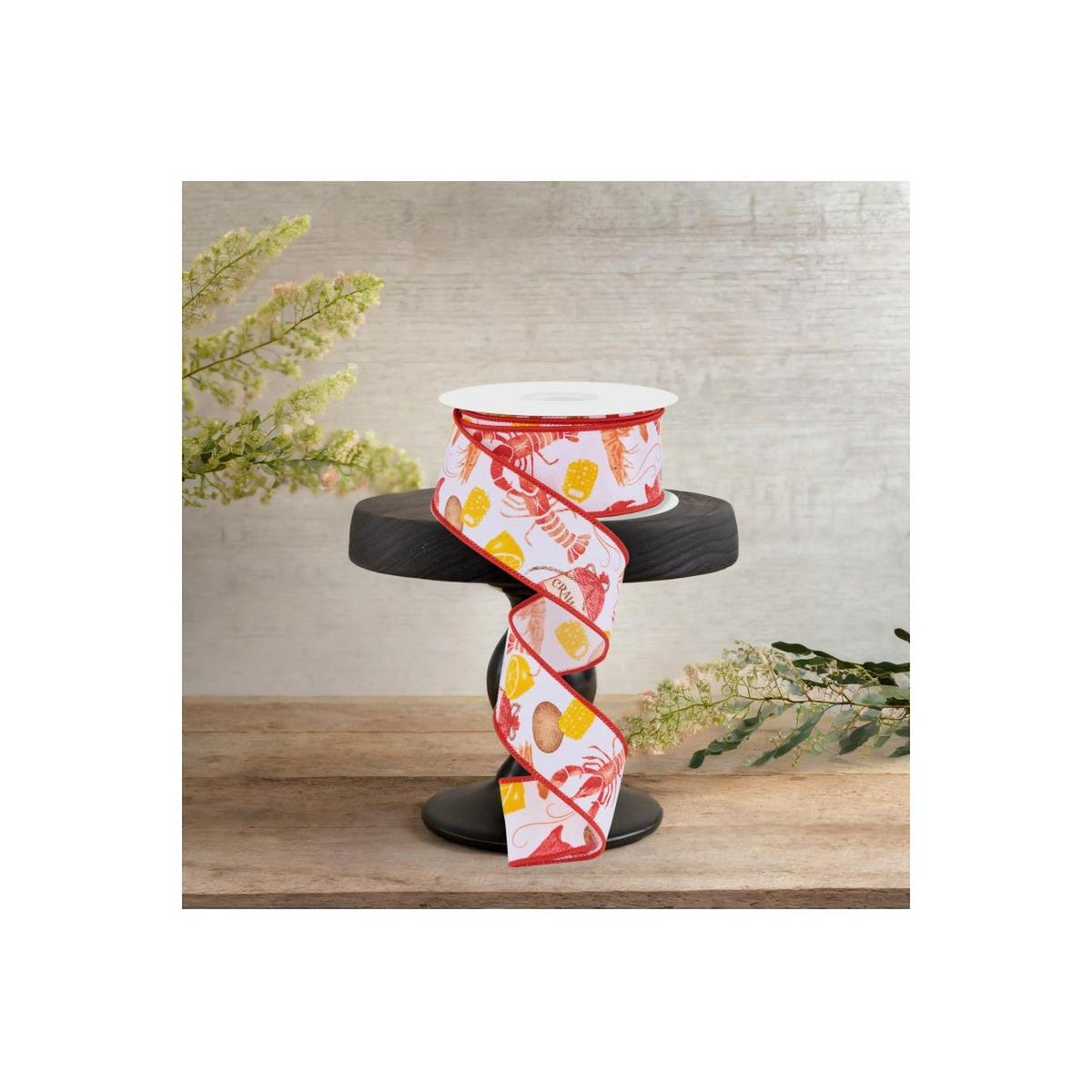 1.5" Crawfish Weave Ribbon: White (10 Yards)