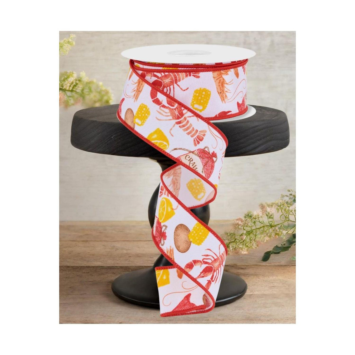 1.5" Crawfish Weave Ribbon: White (10 Yards)