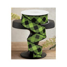 Shop For 1.5" Diagonal Check On Royal Ribbon: Lime Green (10 Yards)