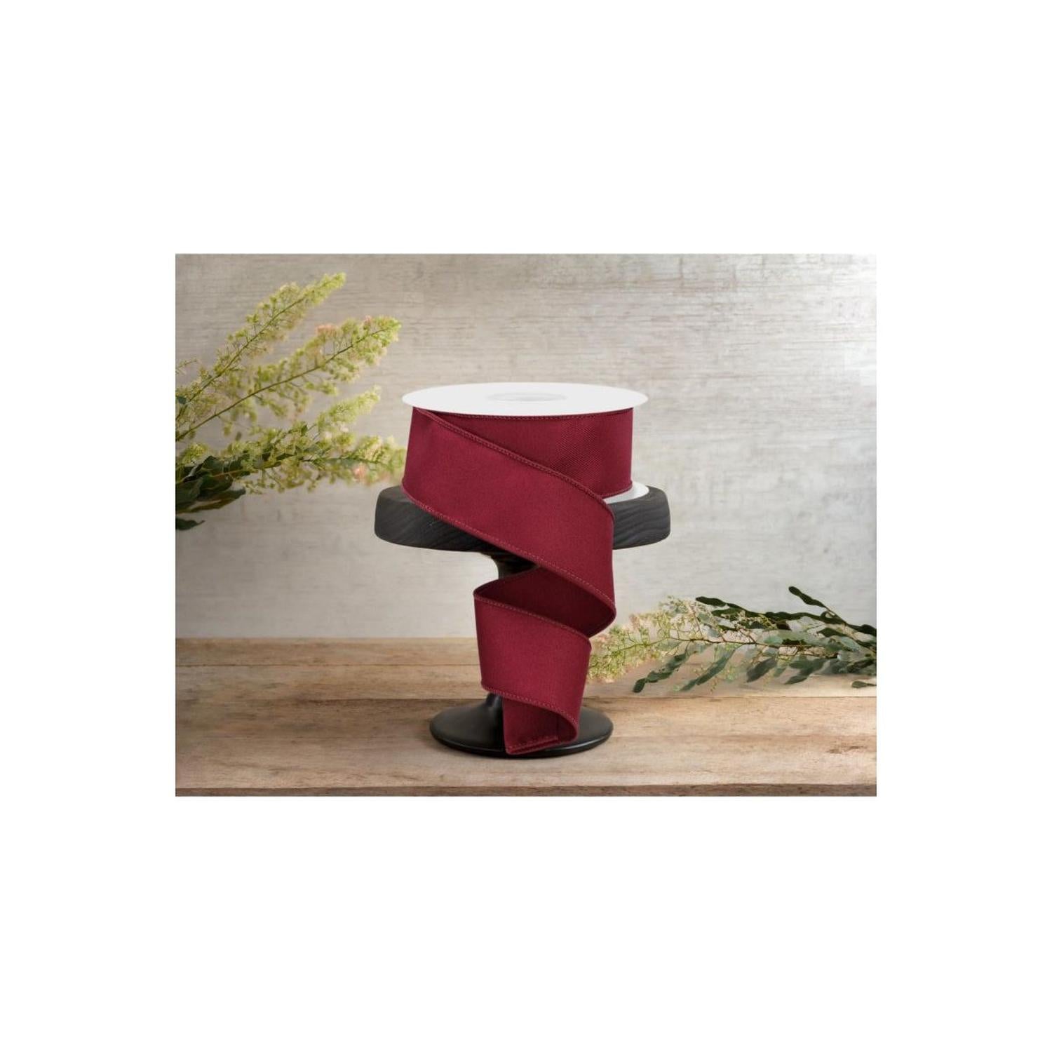 Shop For 1.5" Diagonal Weave Fabric Ribbon: Wine (10 Yards) at Michelle's aDOORable Creations