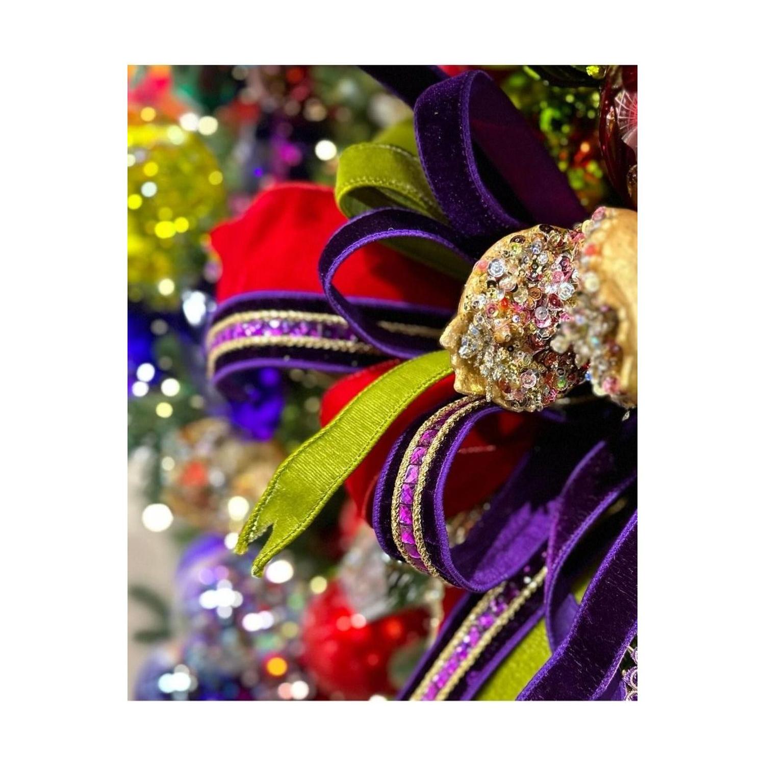 1.5" Farrisilk Gemstone Ribbon: Purple (5 Yards)