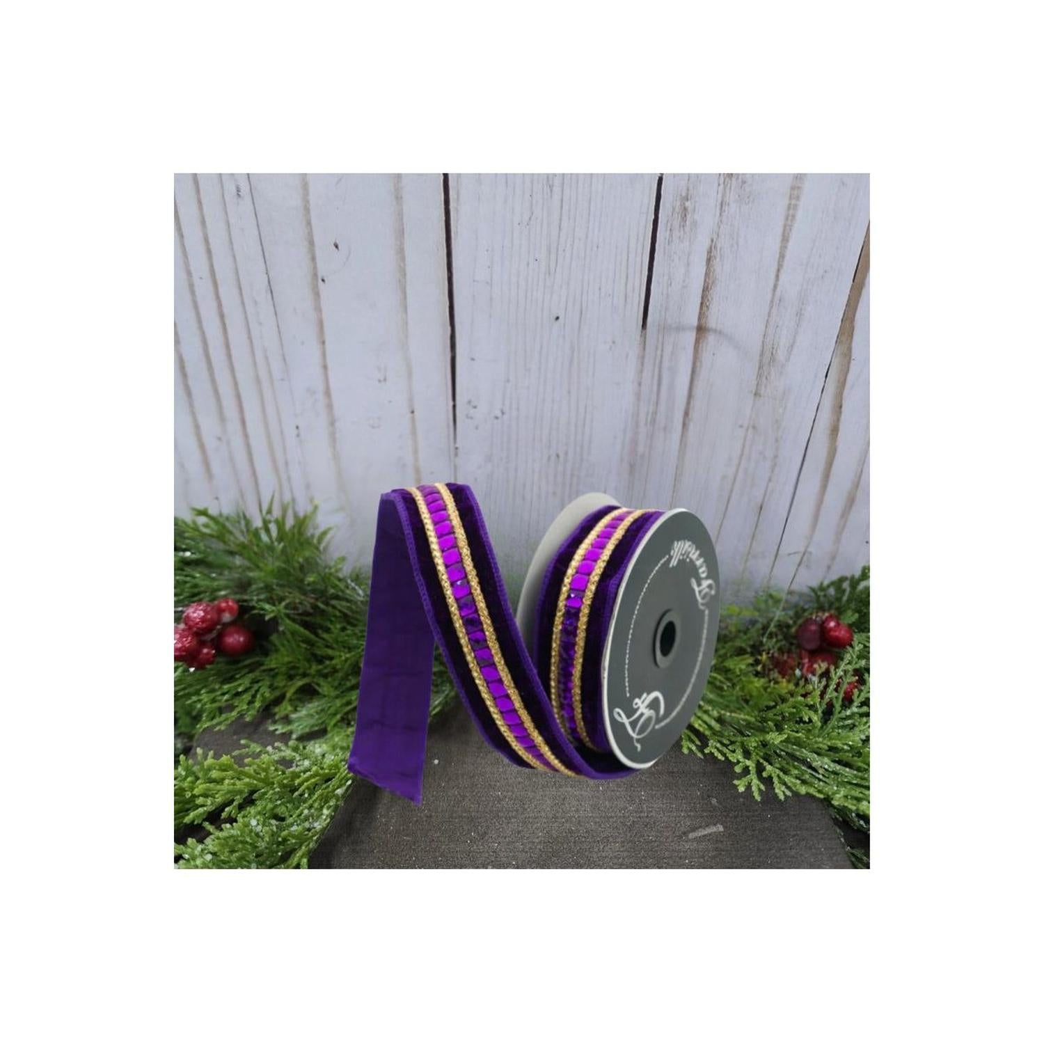 Shop For 1.5" Farrisilk Gemstone Ribbon: Purple (5 Yards)