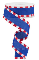 Shop For 1.5" Faux Royal Burlap/Stripe Edge Ribbon: Royal Blue (10 Yards)