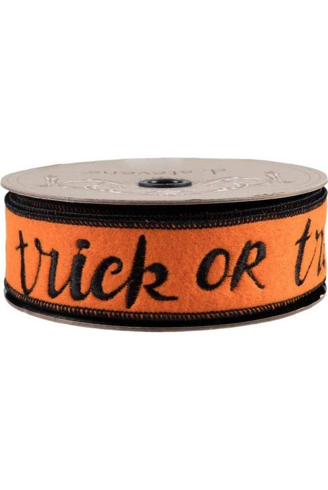 Shop For 1.5" Felt Trick or Treat Ribbon: Orange (10 Yards) 18 - 4073