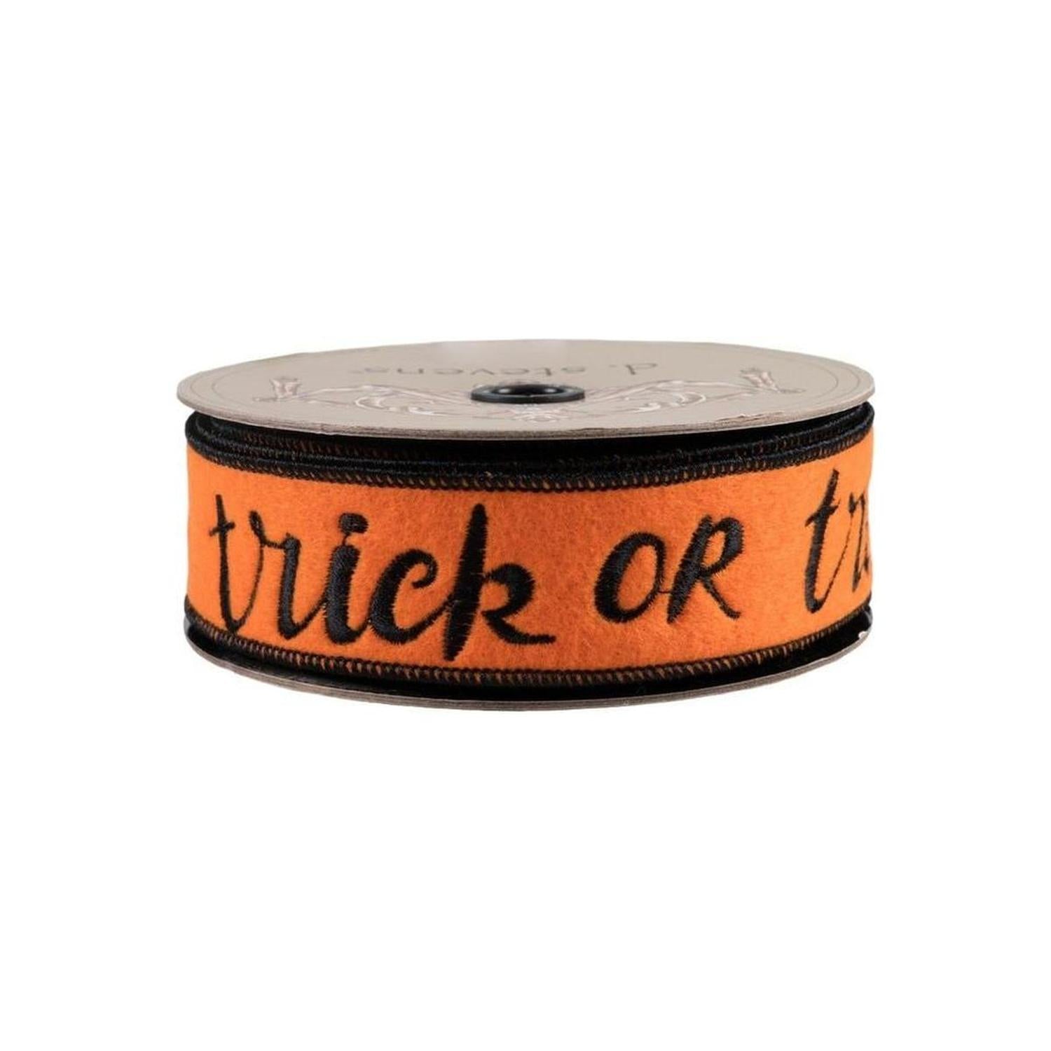 Shop For 1.5" Felt Trick or Treat Ribbon: Orange (10 Yards) at Michelle's aDOORable Creations