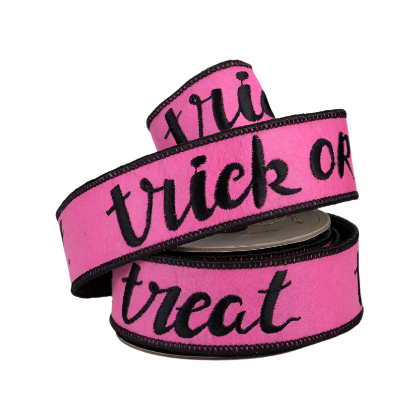 Shop For 1.5" Felt Trick or Treat Ribbon: Pink (5 Yards)