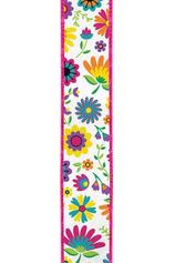 Shop For 1.5" Fiesta Florals Ribbon: White (10 Yards)