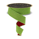 Shop For 1.5" Fine Glitter Fused Back Ribbon: Fresh Green/Red (10 Yards)
