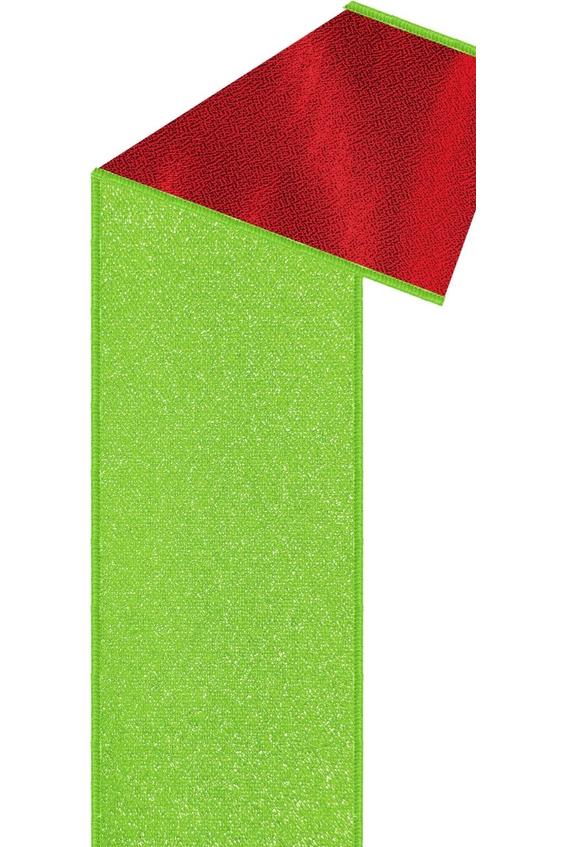 Shop For 1.5" Fine Glitter Fused Back Ribbon: Fresh Green/Red (10 Yards)