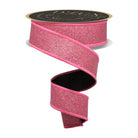 Shop For 1.5" Fine Glitter Fused Back Ribbon: Fuchsia/Black (10 Yards)
