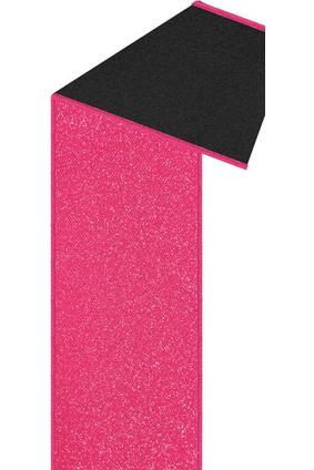 Shop For 1.5" Fine Glitter Fused Back Ribbon: Fuchsia/Black (10 Yards)