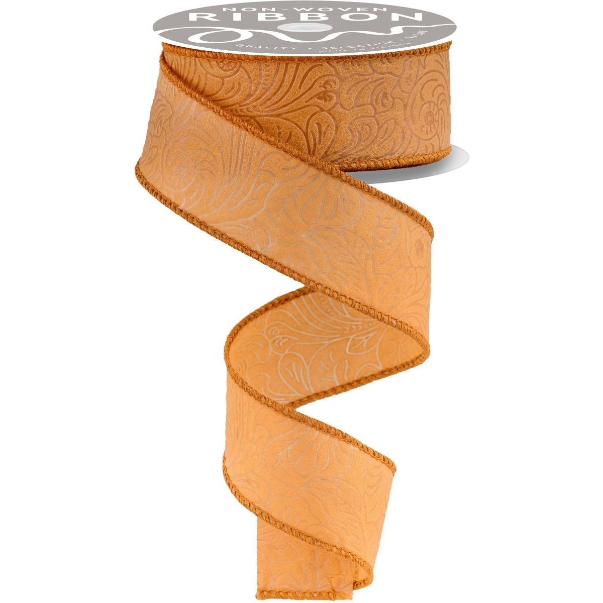 Shop For 1.5" Flower Embossed Ribbon: Caramel (10 Yards)