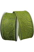 Shop For 1.5" Flower Embossed Ribbon: Moss Green (10 Yards) at Michelle's aDOORable Creations