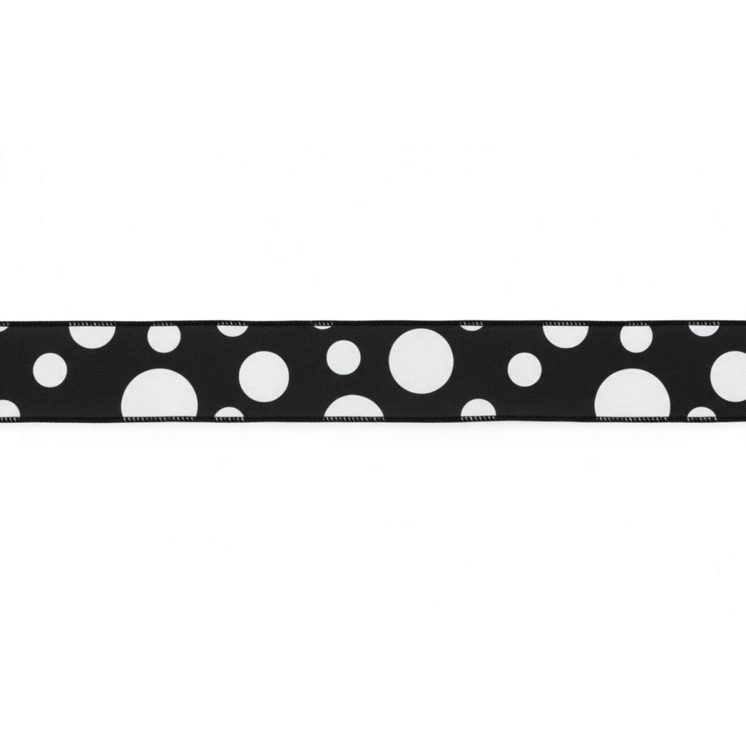 Shop For 1.5" Giant Three Size Polka Dot Ribbon: Black/White (10 Yards)