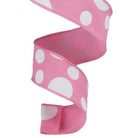 Shop For 1.5" Giant Three Size Polka Dot Ribbon: Pink & White (10 Yards)