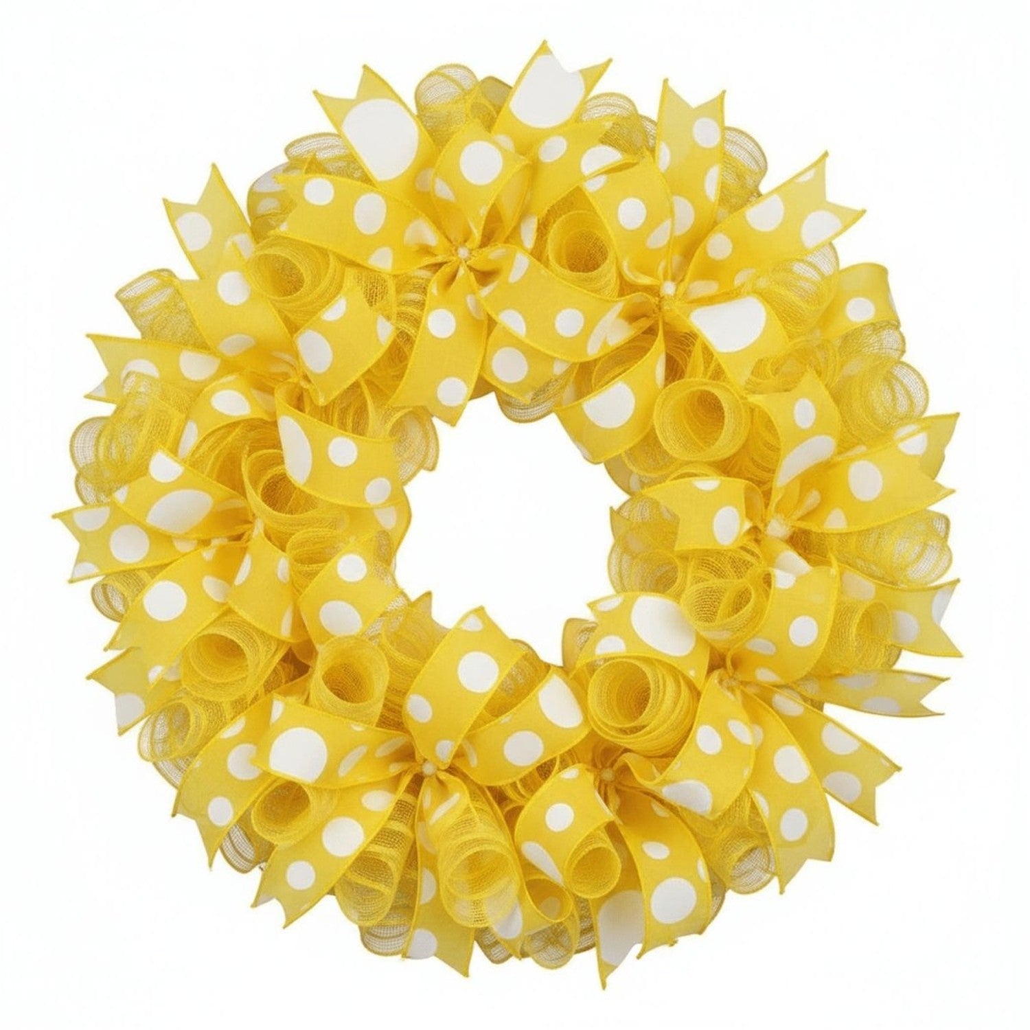 Shop For 1.5" Giant Three Size Polka Dot Ribbon: Yellow & White (10 Yards)