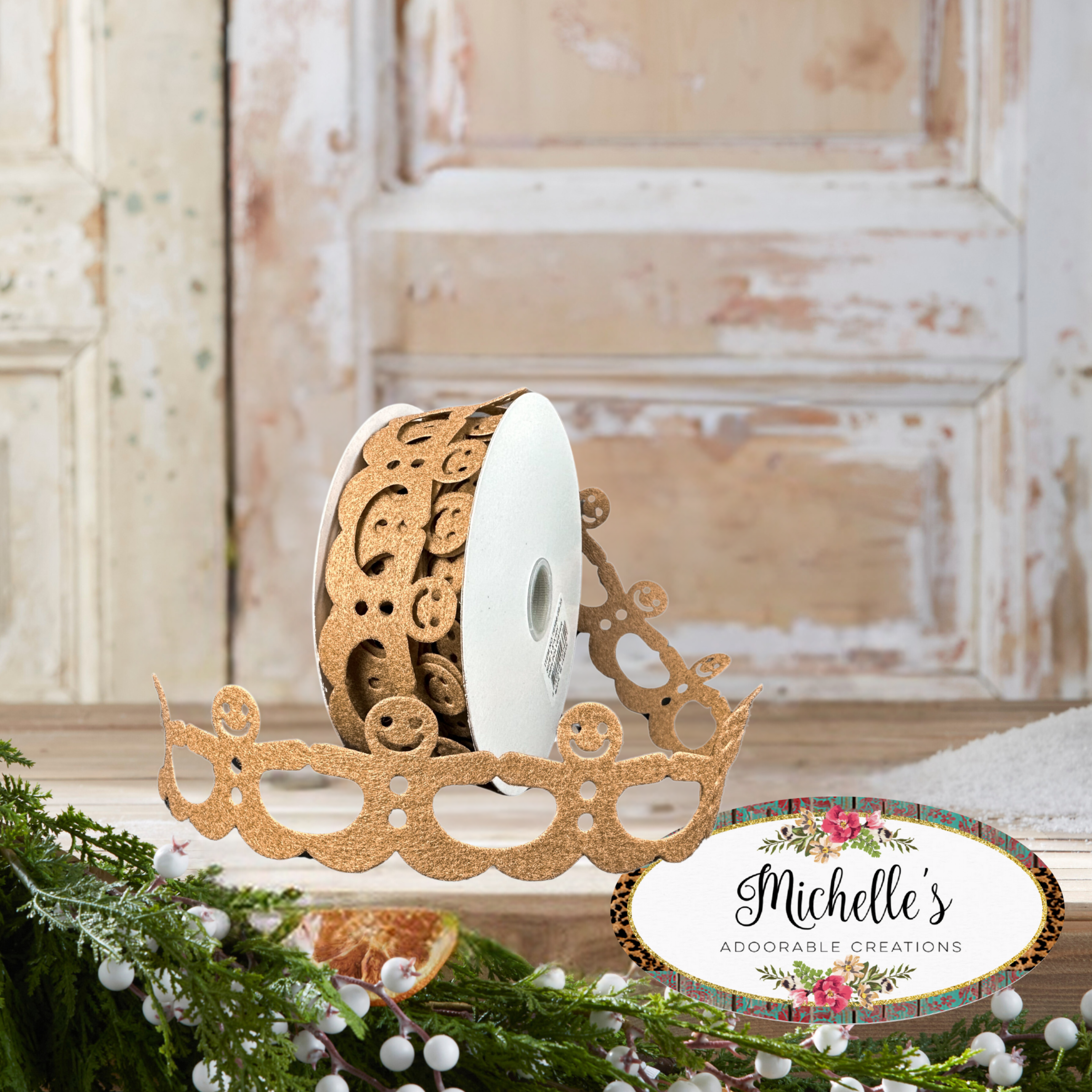 Shop For 1.5" Gingerbread Man Shaped Ribbon: Brown (10 Yards)