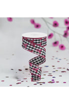 Shop For 1.5" Gingham Cancer Ribbon: Black (10 Yards) at Michelle's aDOORable Creations