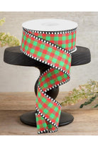 Shop For 1.5" Gingham Check Ribbon: Red/Emerald Green (10 Yards)