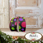 Shop For 1.5" Glitter Dots Black Ribbon: Fuchsia, Lime Green Purple (10 Yards)