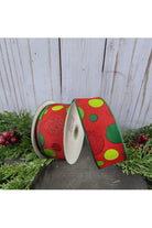 Shop For 1.5" Glitter Dots Red Ribbon: Green and Lime (10 Yards)