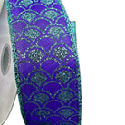 1.5" Glitter Fish Scales Ribbon: Purple/Aqua (10 Yards)