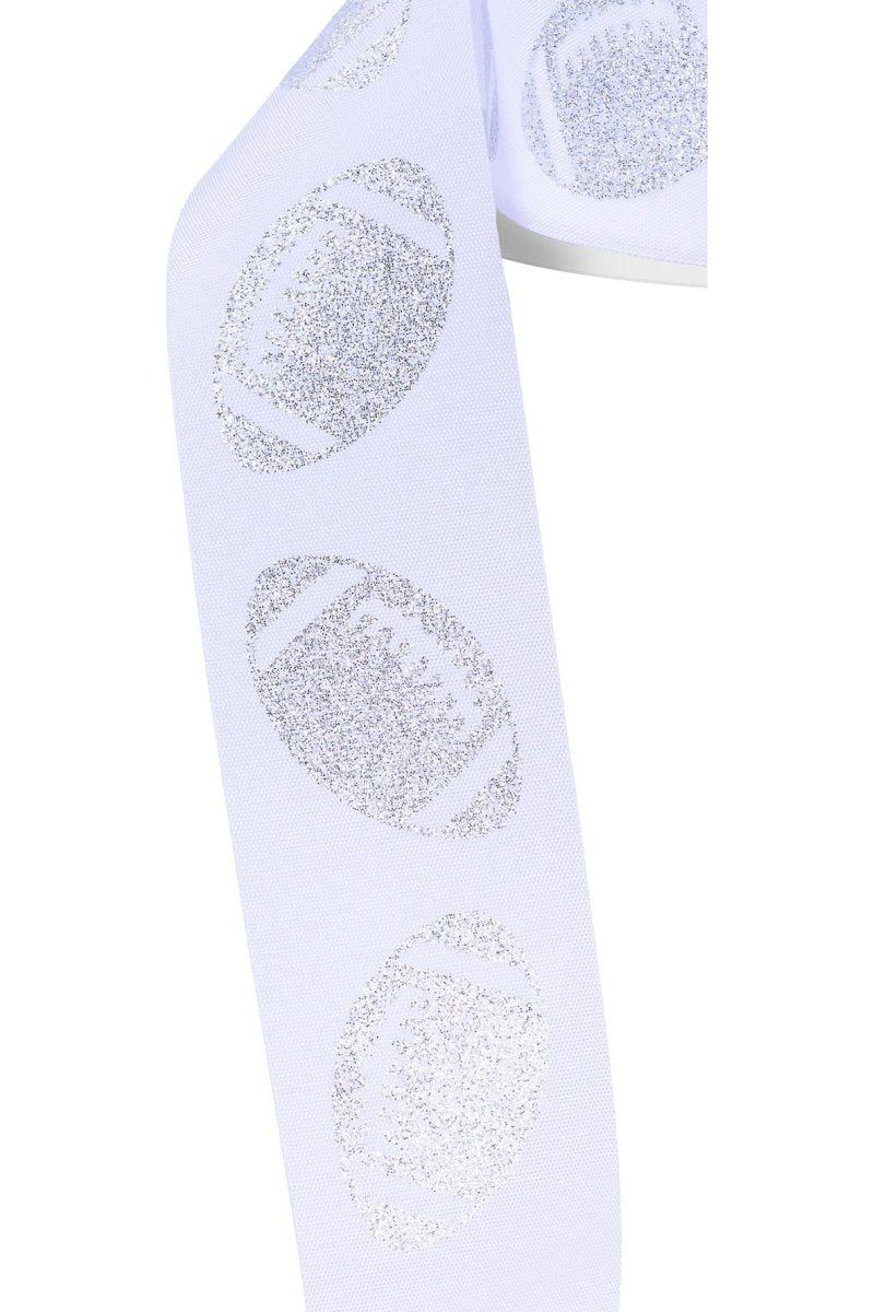 Shop For 1.5" Glitter Football Ribbon: White/Silver (100 Feet)