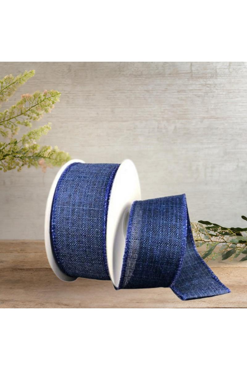 Shop For 1.5" Glitter Linen Ribbon: Navy Blue (10 Yards)