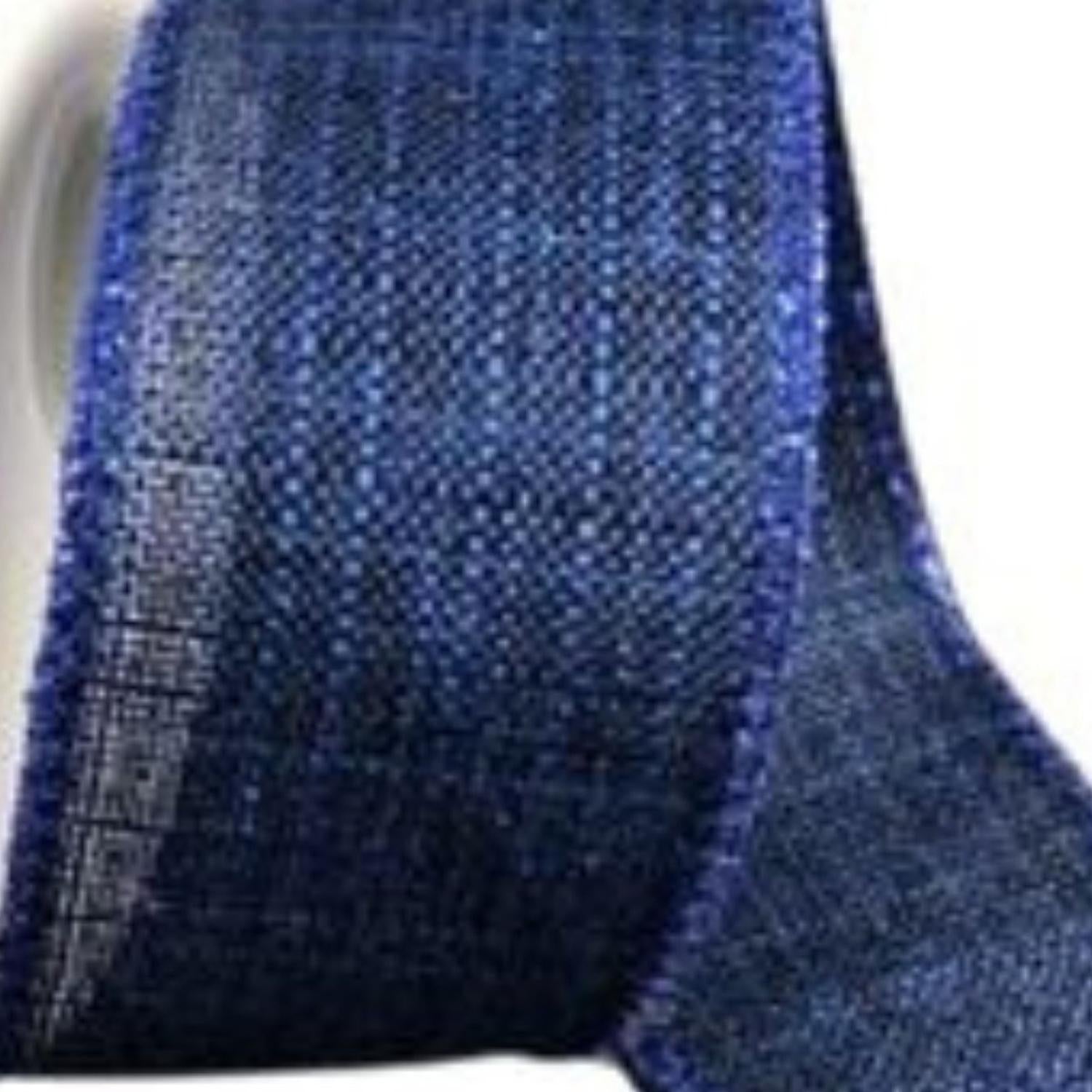 1.5" Glitter Linen Ribbon: Navy Blue (10 Yards)