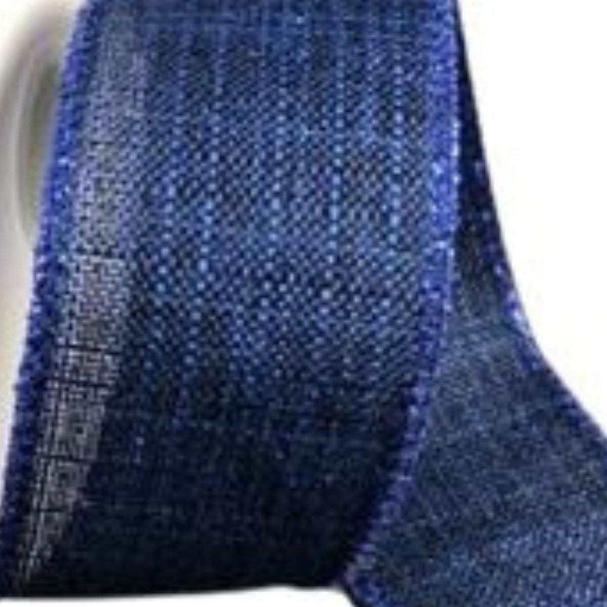 Shop For 1.5" Glitter Linen Ribbon: Navy Blue (10 Yards)