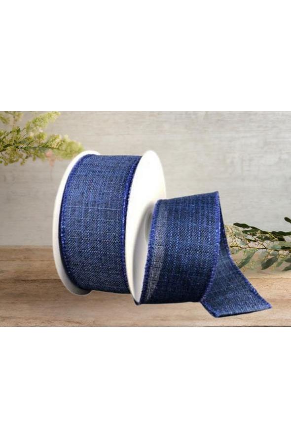 Shop For 1.5" Glitter Linen Ribbon: Navy Blue (10 Yards)