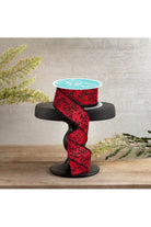 Shop For 1.5" Glitter Mini Leaf Vines Ribbon: Red/Black (10 Yards)