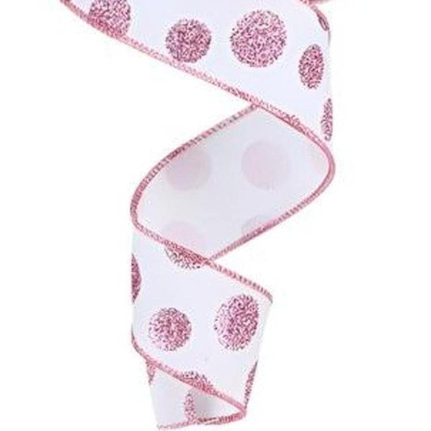 Shop For 1.5" Glitter Polka Dot Ribbon: White (10 Yards)