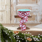 Shop For 1.5" Glitter Swirl Ribbon: White/Red (10 Yards)