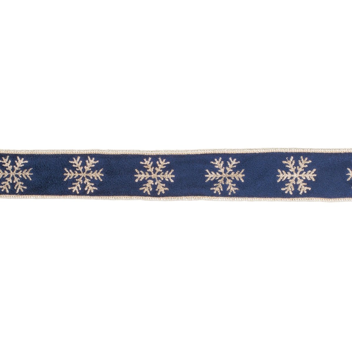Shop For 1.5" Gold Snowflake Ribbon: Blue (5 Yards)