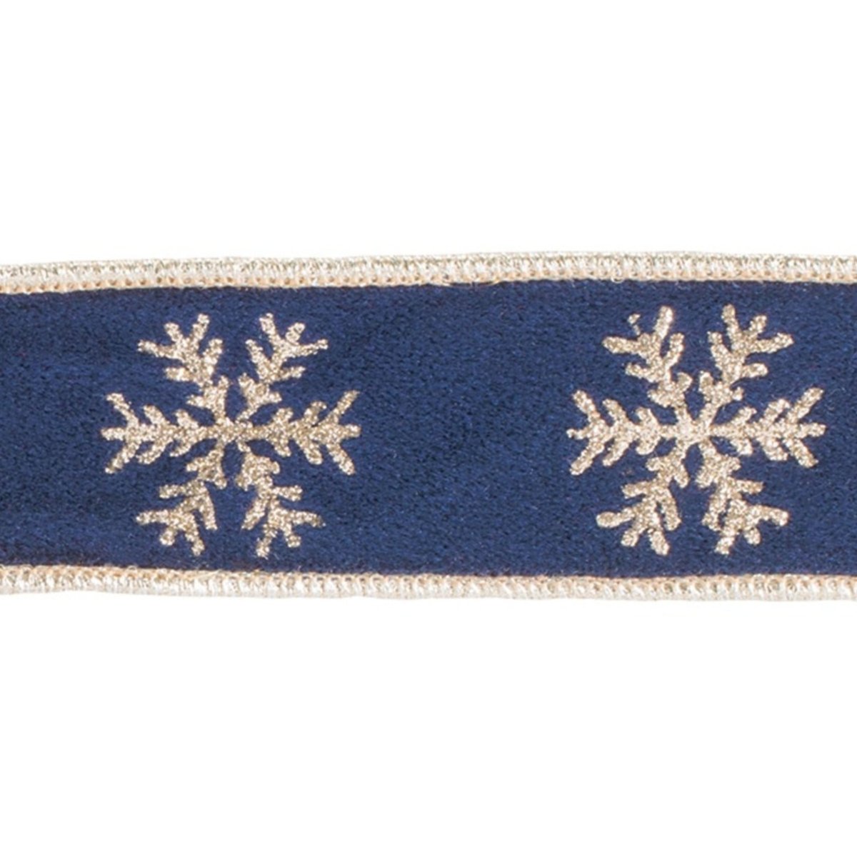 Shop For 1.5" Gold Snowflake Ribbon: Blue (5 Yards)