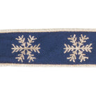 Shop For 1.5" Gold Snowflake Ribbon: Blue (5 Yards)