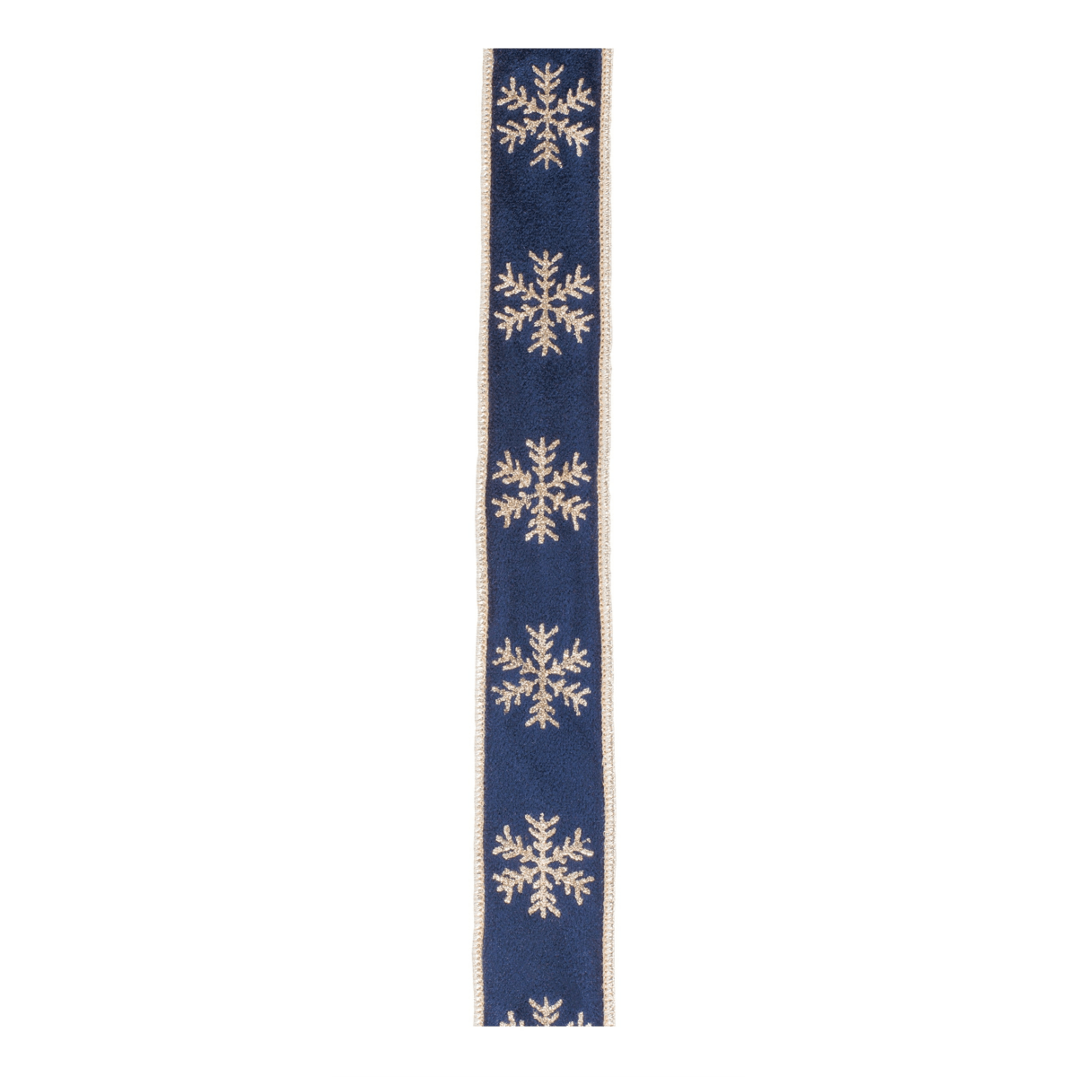 Shop For 1.5" Gold Snowflake Ribbon: Blue (5 Yards)