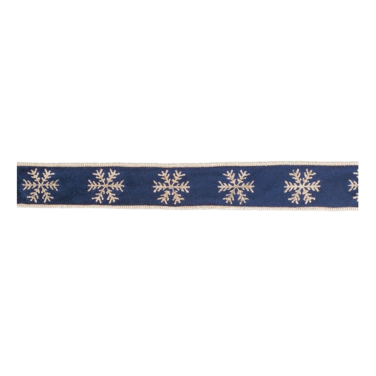 Shop For 1.5" Gold Snowflake Ribbon: Blue (5 Yards)