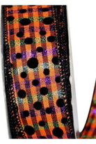 Shop For 1.5" Halloween Felt Dots Ribbon: Orange/Purple (20 Yards)