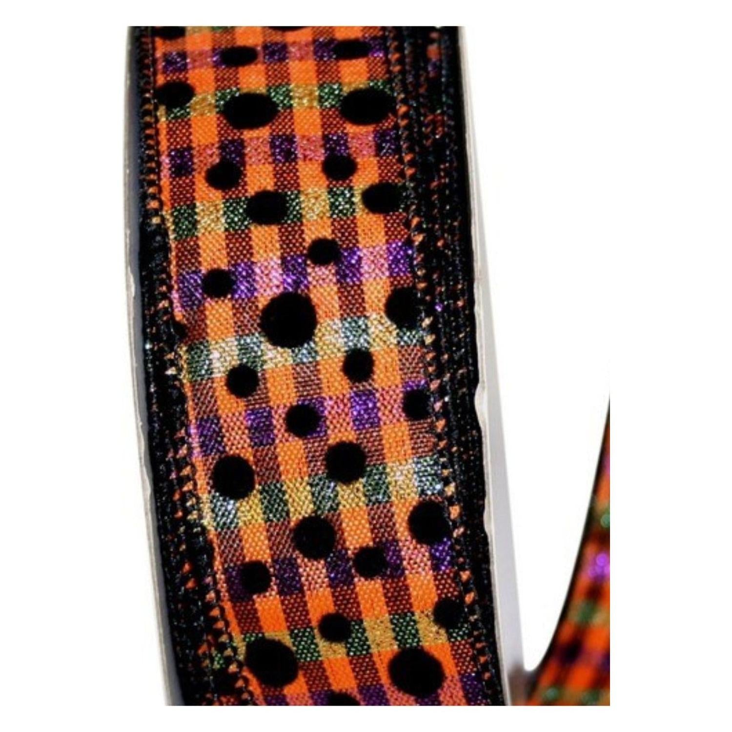 Shop For 1.5" Halloween Felt Dots Ribbon: Orange/Purple (20 Yards)