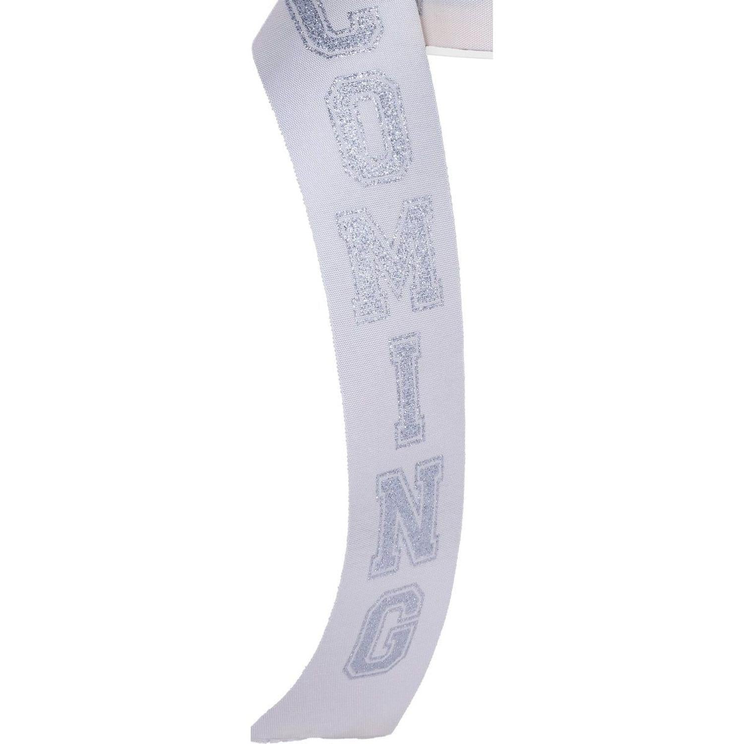 1.5" Homecoming Ribbon: Ivory/Silver (100 Feet)